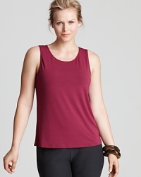 A delicious jewel tone infuses this Eileen Fisher Plus top with everyday elegance. Slip the style under a blazer for office chic, or brandish it with a chunky necklace for after-hours appeal. A delicious jewel tone infuses this Eileen Fisher Plus top with everyday elegance. Slip the style under a blazer for office chic, or brandish it with a chunky necklace for after-hours appeal.