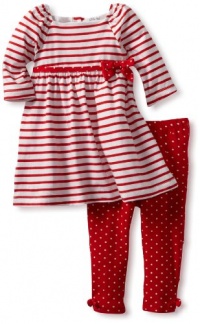 Little Me Baby-girls Infant Stripe Dress And Legging Set, Red/Multi, 12 Months Little Me Baby-girls Infant Stripe Dress And Legging Set, Red/Multi, 12 Months