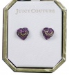 Juicy Couture Puffed Heart Icons Stud Earrings Hot Pink Gold