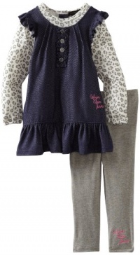 Calvin Klein Girls 2-6X Denim Tunic With Legging, Blue, 3T Calvin Klein Girls 2-6X Denim Tunic With Legging, Blue, 3T