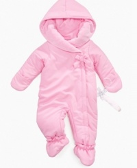 Wrap her in loveliness with this darling cozy snow suit from First Impressions. Wrap her in loveliness with this darling cozy snow suit from First Impressions.