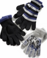 No matter which pair is on the rotation, his hands will stay warm with this gloves 3-pack from Greendog.