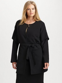 This woven jacket will define your shape, thanks to its belted silhouette. It also features a timeless paisley-print lining.Toggle closure at necklineSlash pocketsFully linedAbout 32 from shoulder to hemPolyesterDry cleanMade in Italy This woven jacket will define your shape, thanks to its belted silhouette. It also features a timeless paisley-print lining.Toggle closure at necklineSlash pocketsFully linedAbout 32 from shoulder to hemPolyesterDry cleanMade in Italy