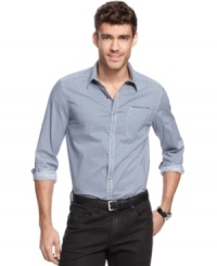 You do the math. Add a cool geometric print to this modern shirt from Kenneth Cole New York and you get a new addition to your workweek rotation.