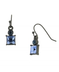 Set off your look off in stunning squares. 2028's chic drop earrings highlight square and round-cut Montana crystals set in hematite tone mixed metal. Approximate drop: 1 inch. Set off your look off in stunning squares. 2028's chic drop earrings highlight square and round-cut Montana crystals set in hematite tone mixed metal. Approximate drop: 1 inch.