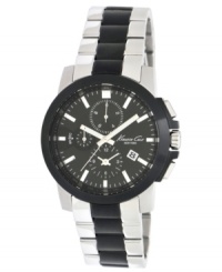 Add a dark streak to your style with this precise chronograph watch by Kenneth Cole New York. Add a dark streak to your style with this precise chronograph watch by Kenneth Cole New York.