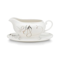 Mikasa Love Story 16-Ounce 2-Piece Gravy Boat and Saucer, White Mikasa Love Story 16-Ounce 2-Piece Gravy Boat and Saucer, White