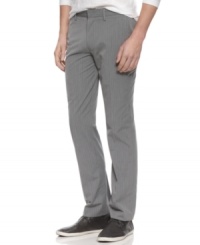 Don't get pinned down with boring style. These striped pants from Kenneth Cole Reaction raise your game. Don't get pinned down with boring style. These striped pants from Kenneth Cole Reaction raise your game.