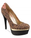 G by GUESS's Villa platform pumps offer cool style with trendy stud detailing along the back heel.