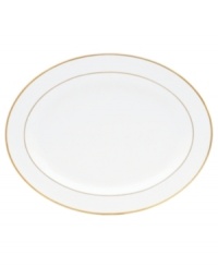 Serve special meals on this simply beautiful gold-rimmed platter and make dining at home feel like a four-star affair.