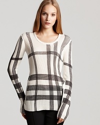 A cozy waffle knit in a luxe silk fabrication lends must-have appeal to this simultaneously classic and modern Burberry piece. A cozy waffle knit in a luxe silk fabrication lends must-have appeal to this simultaneously classic and modern Burberry piece.