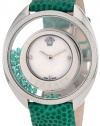 Versace Women's 86Q961MD497 S455 Destiny Precious Genuine Lizard Mother-Of-Pearl Diamond 70-Emerald Watch