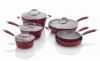 Fagor Michelle B. 10-Piece Induction Ready Forged Aluminum Cookware Set, Red