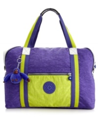 Get a head start on your weekend getaway with this go-anywhere Kipling tote that fits all your essentials without a worry. It's made from water-resistant nylon for season-to-season durability and features a convenient front zipper pocket that's perfect for stowing quick-access items. Get a head start on your weekend getaway with this go-anywhere Kipling tote that fits all your essentials without a worry. It's made from water-resistant nylon for season-to-season durability and features a convenient front zipper pocket that's perfect for stowing quick-access items.