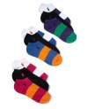 Show off some preppy panache with these playful stripe peds from Lauren Ralph Lauren that feature the iconic polo logo embroidered at the ankle.
