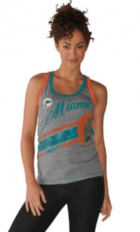 Miami Dolphins Women's Aqua Smashmouth Tri-Blend Tank Top