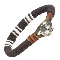 Stylish Men's Brown Leather Bracelet Medallion Cuff Stylish Men's Brown Leather Bracelet Medallion Cuff