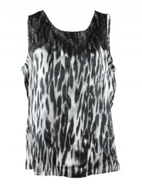 AK Anne Klein Women's Animal Printed Sleeveless Blouse AK Anne Klein Women's Animal Printed Sleeveless Blouse