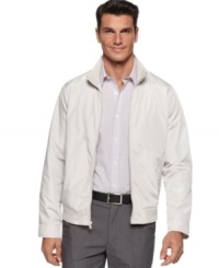This lightweight bomber jacket will let your style soar. A classic layer from Perry Ellis. This lightweight bomber jacket will let your style soar. A classic layer from Perry Ellis.
