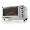 A modern take on the classic toaster oven, this countertop helper has a convection bake function for true versatility. And of course it bakes, broils and toasts with precision. Stainless steel housing adds a professional-kitchen look.