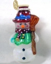 RADKO DRESSED TO CHILL Snowman Starlight Gem Glass Christmas Ornament made in Poland
