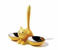A di Alessi Tigrito Cat Bowl, Yellow A di Alessi Tigrito Cat Bowl, Yellow
