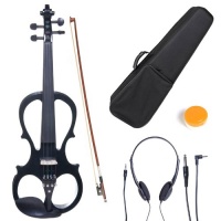 Cecilio 4/4 CEVN-1BK Solid Wood Electric/Silent Violin with Ebony Fittings in Style 1 - Full Size - Black Metallic Cecilio 4/4 CEVN-1BK Solid Wood Electric/Silent Violin with Ebony Fittings in Style 1 - Full Size - Black Metallic