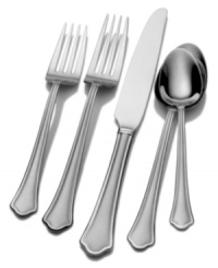 Cater parties of eight with the Capri Frost 53-piece flatware set. A scalloped tip adds a subtle note of formality to place settings that suit virtually any occasion. With a defined handle and polished finish. Cater parties of eight with the Capri Frost 53-piece flatware set. A scalloped tip adds a subtle note of formality to place settings that suit virtually any occasion. With a defined handle and polished finish.