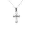 Sterling Silver Children's Diamond Cross Pendant Necklace , 15