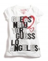 GUESS Kids Girls New York & Los Angeles V-Neck Tee &a, WHITE (7/8)