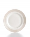 Versatility is king in the amazingly dishwasher- and microwave-safe Classic Band salad plate. Stick with clean lines in soft grey and white porcelain or mix and match with floral Lisbon dinnerware, also by Martha Stewart Collection.