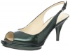 Nine West Women's Sharina Slingback Pump,Dark Green Patent,7 M US