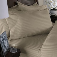 Egyptian Bedding 1000-Thread-Count Egyptian Cotton 1000TC 5 PIECE BED SHEET SET, Queen, Beige Damask Stripe 1000 TC Egyptian Bedding 1000-Thread-Count Egyptian Cotton 1000TC 5 PIECE BED SHEET SET, Queen, Beige Damask Stripe 1000 TC