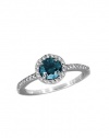 Effy Jewlery Pave Classica Bella Bleu Diamond Halo Ring, 0.95 TCW Ring size 7