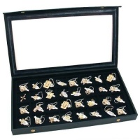 32 Earring Jewelry Display Case Clear Top Black New 32 Earring Jewelry Display Case Clear Top Black New