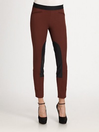 Sleek stretch knit, hugs your every curve in a bold colorblock palette.Welt pocketsFlat frontPull-on styleRise, about 8Inseam, about 2887% nylon/13% elastaneDry cleanImportedModel shown is 5'11 (180cm) wearing US size 4. Sleek stretch knit, hugs your every curve in a bold colorblock palette.Welt pocketsFlat frontPull-on styleRise, about 8Inseam, about 2887% nylon/13% elastaneDry cleanImportedModel shown is 5'11 (180cm) wearing US size 4.
