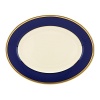 Inspired by privately commissioned presidential dinnerware, this fine china features stately navy bands and a gold border etched with patriotic stars.