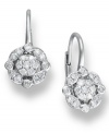 A bright burst of sparkle lights up any look. Crafted in 14k white gold, chic clusters of round-cut diamonds 1/4 ct. t.w.) adorn these beautiful drop earrings. Approximate drop: 1/2 inch.