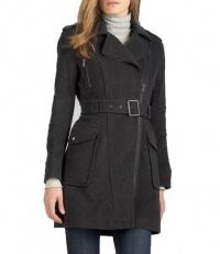 Andrew Marc New York Caliber Dark Grey Charcoal Belted Wool Coat Jacket (14) Andrew Marc New York Caliber Dark Grey Charcoal Belted Wool Coat Jacket (14)