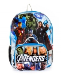 Come to his rescue with this Avengers backpack, which brings a super amount of space to store his necessary gear. Come to his rescue with this Avengers backpack, which brings a super amount of space to store his necessary gear.