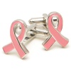 Pink Ribbon Breast Cancer Awareness Cufflinks w/ Box