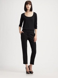 This perfectly cut, fine-knit cotton style is an essential layering piece.ScoopneckLong sleevesCottonImported of Italian fabricModel shown is 5'9 (175cm) wearing US size 4. This perfectly cut, fine-knit cotton style is an essential layering piece.ScoopneckLong sleevesCottonImported of Italian fabricModel shown is 5'9 (175cm) wearing US size 4.