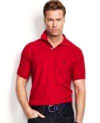 A classic polo from Nautica crafted in soft Pima cotton. With allover basic colors and an embroidered logo at chest, it's a go-to shirt you'll want in every color. A classic polo from Nautica crafted in soft Pima cotton. With allover basic colors and an embroidered logo at chest, it's a go-to shirt you'll want in every color.