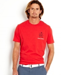 This graphic t-shirt from Nautica gives you coast-to-coast casual style. This graphic t-shirt from Nautica gives you coast-to-coast casual style.