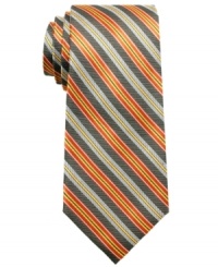Give your stripes an energy shot. This Ben Sherman tie is an amped up palette for the office. Give your stripes an energy shot. This Ben Sherman tie is an amped up palette for the office.