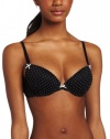 Betsey Johnson Women's Little Dot Flocked Plunge Bra