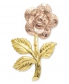 A flower that will never fade. This pretty rose charm features a textured 14k gold and 14k rose gold design. Chain not included. Approximate length: 7/10 inch. Approximate width: 2/5 inch.