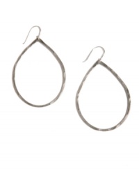 Add dimension and style with chic, hammered drops. Earrings by Lucky Brand feature a textured surface crafted in silver tone mixed metal. Approximate drop: 1-3/4 inches. Add dimension and style with chic, hammered drops. Earrings by Lucky Brand feature a textured surface crafted in silver tone mixed metal. Approximate drop: 1-3/4 inches.