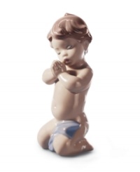 An angelic little baby counts his blessings in this precious Lladro figurine, delicately handcrafted in fine porcelain. Cute for a child's bedroom. An angelic little baby counts his blessings in this precious Lladro figurine, delicately handcrafted in fine porcelain. Cute for a child's bedroom.
