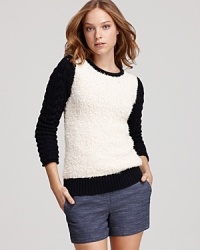 10 Crosby Derek Lam Sweater - Solid Front with Cable Sleeve 10 Crosby Derek Lam Sweater - Solid Front with Cable Sleeve